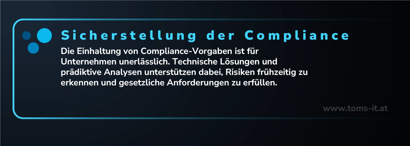Sicherstellung der Compliance durch technische Lösungen zur Einhaltung regulatorischer Vorgaben.