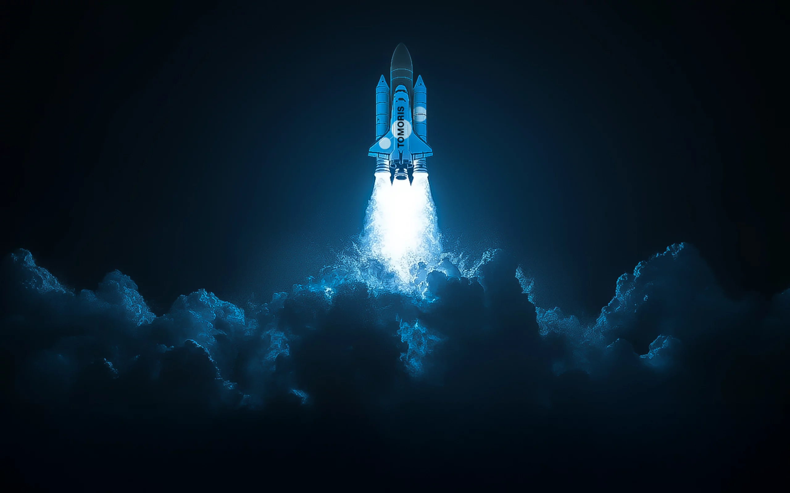 TOMORIS CI-Rakete als grafisches Leitelement